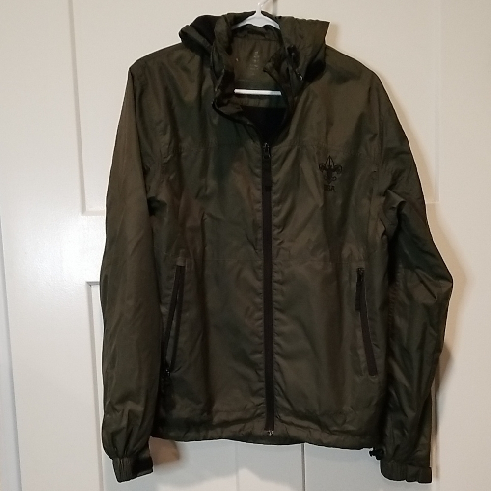BSA Women's Windtech Jacket w/Hood In Olive Green By Scouting America Size Small